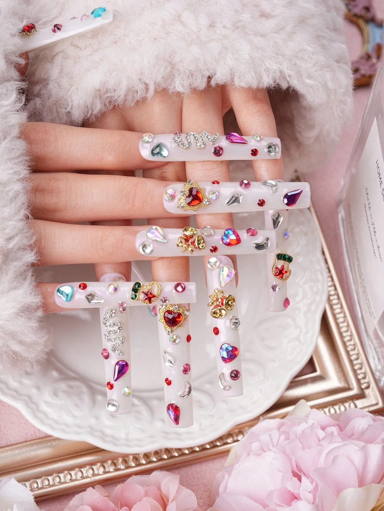 10 Pcs 100% Unique Handmade Transparent 3D Press On Nails