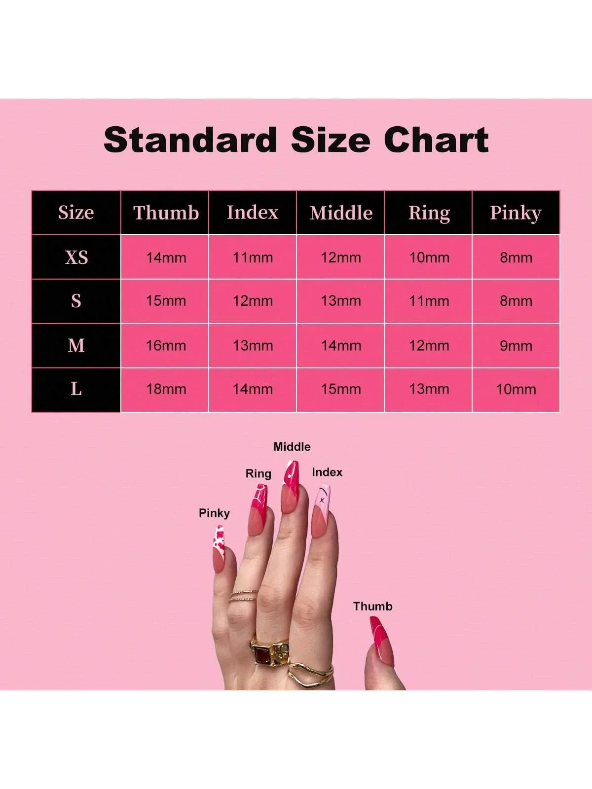 10 Pcs 100% Unique Handmade Transparent 3D Press On Nails