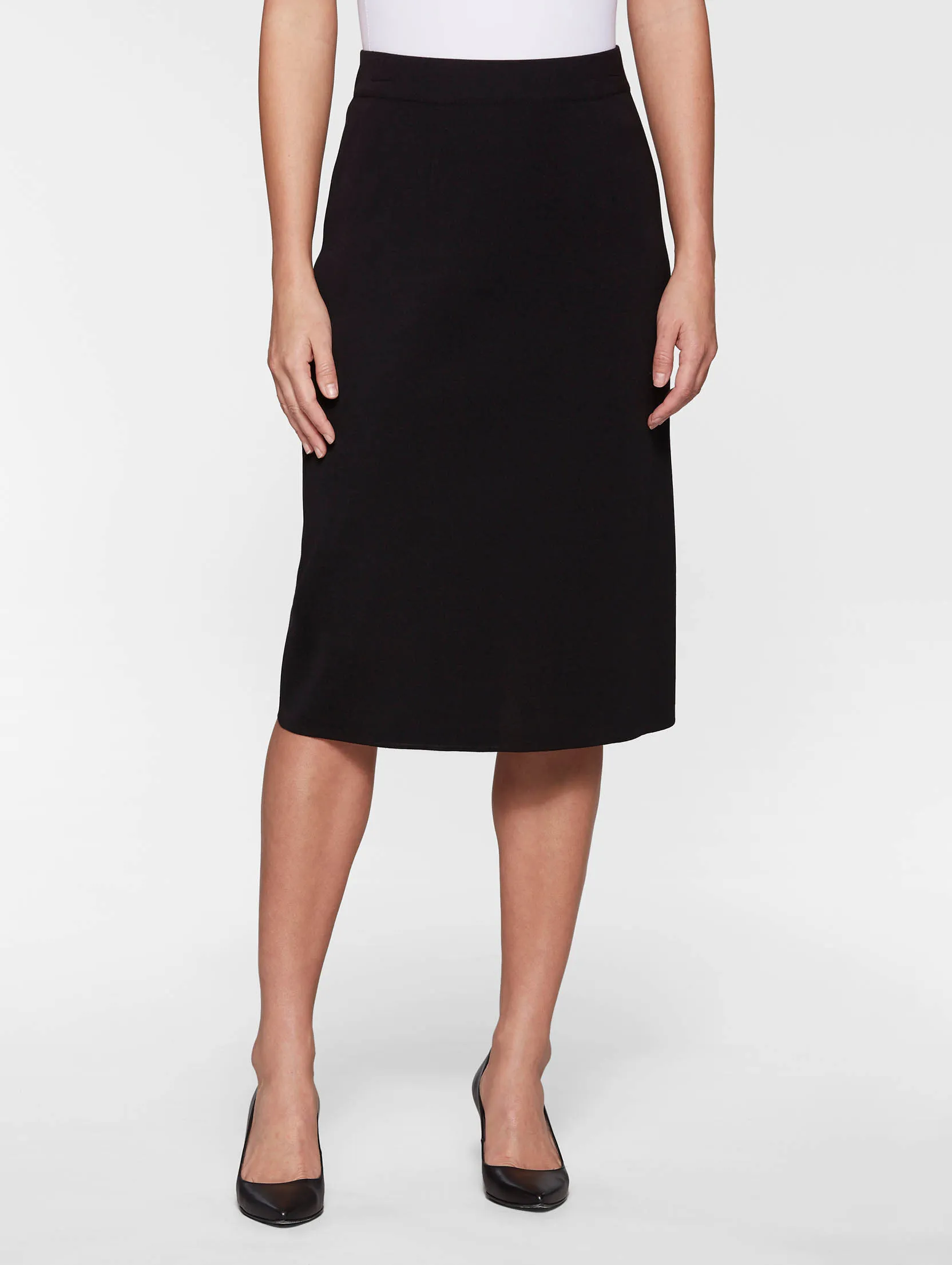 27" Straight Knit Skirt, Black