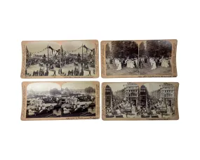 4 Antique 1902 Stereoviews of Edward VII Coronation Celebrations Underwood & Underwood