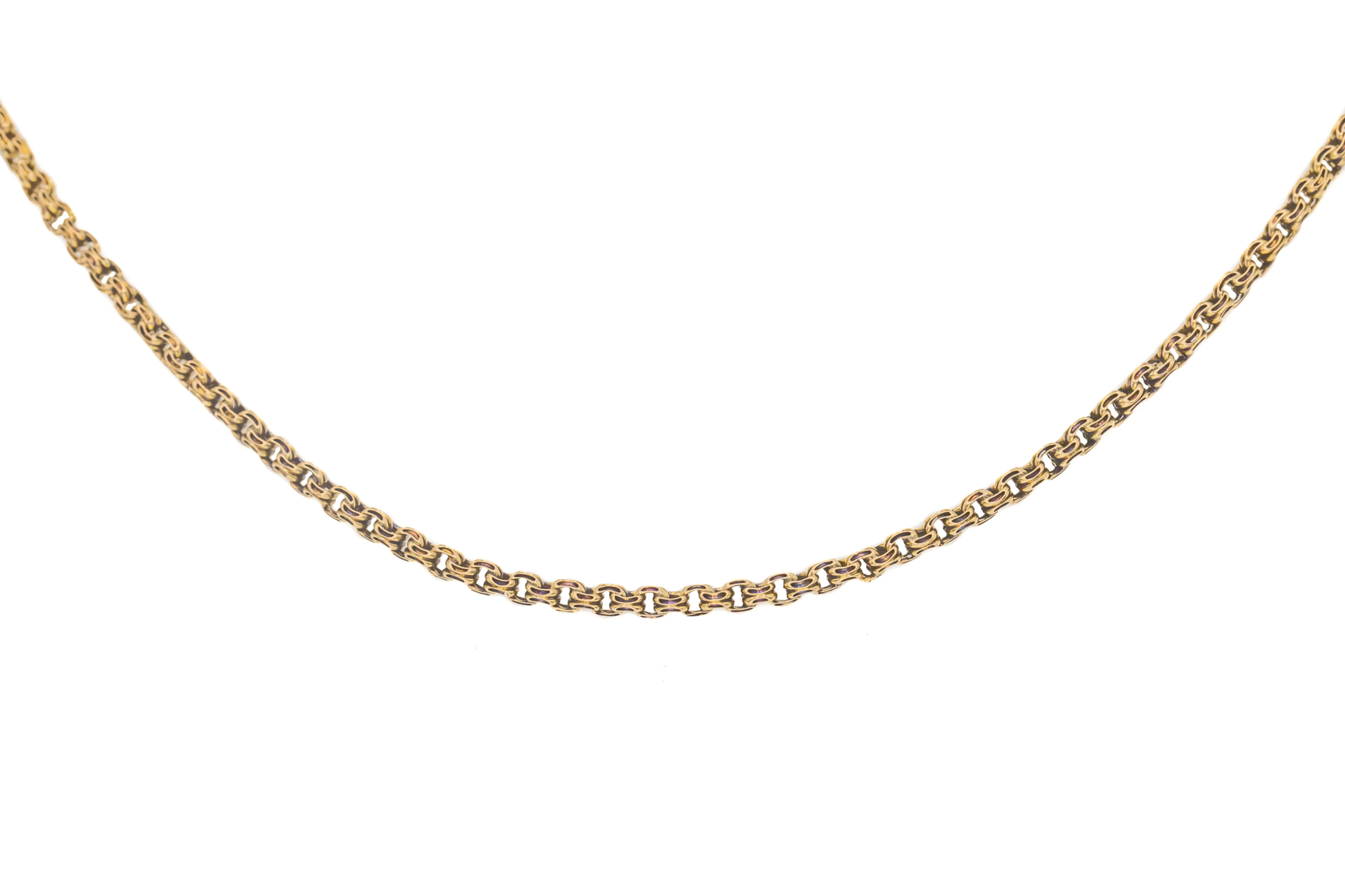 48" Antique 9ct Gold Longuard Chain, 17g