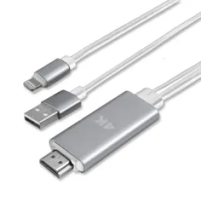 4smarts Lightning til 4K HDMI Kabel 1.8 m - Hvid