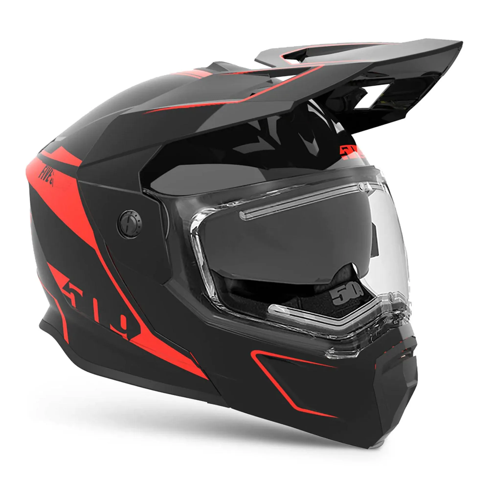 509  Delta R4 Ignite Snowmobile Helmet Fidlock Dual Electric Shield Black Aura FMVSS 218