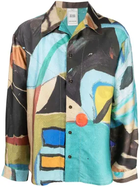 Abstract-Print Lyocell Shirt