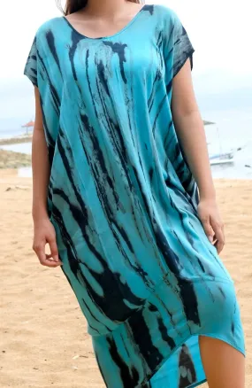 Abstract Tie Dye Design Kaftan Dress Sale