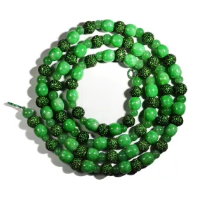 AFJ Gemstone Collection - Eclat - Bead Necklace with Jade, Tsavorite and Emeralds