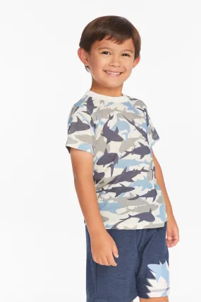 All Over Camo Shark Boys Tee