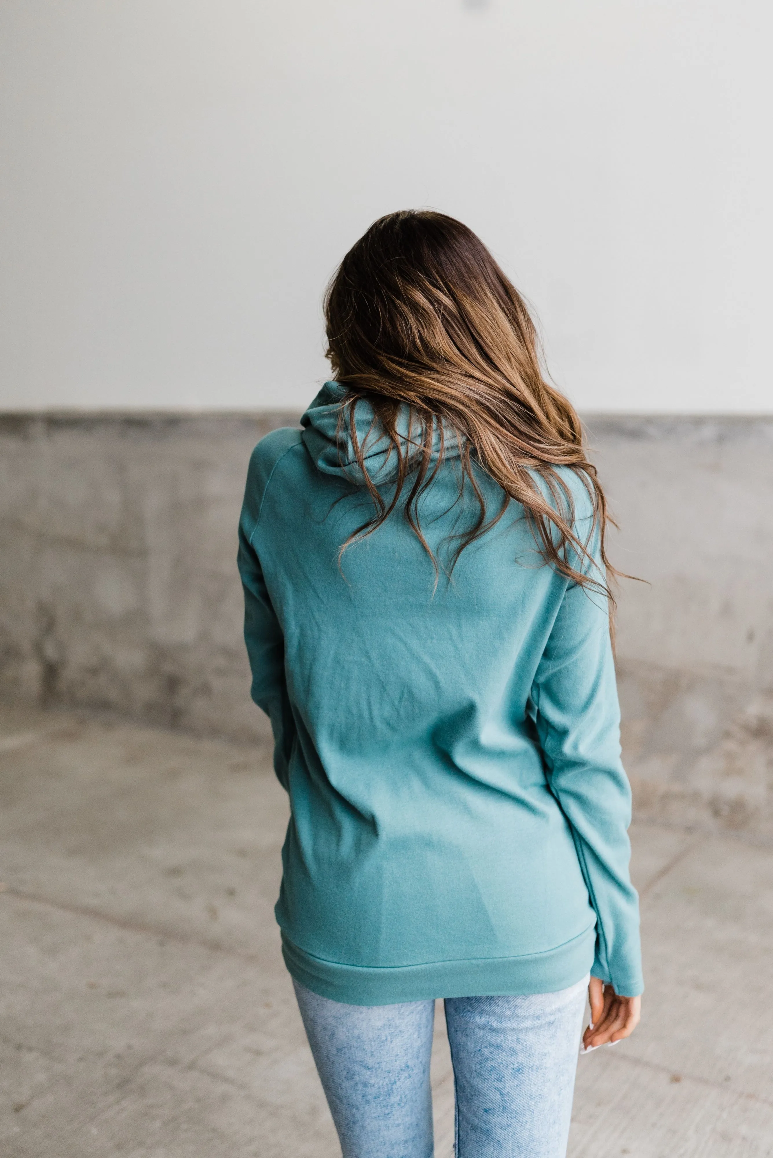 Ampersand Avenue Basic DoubleHood Sweatshirt - Turquoise