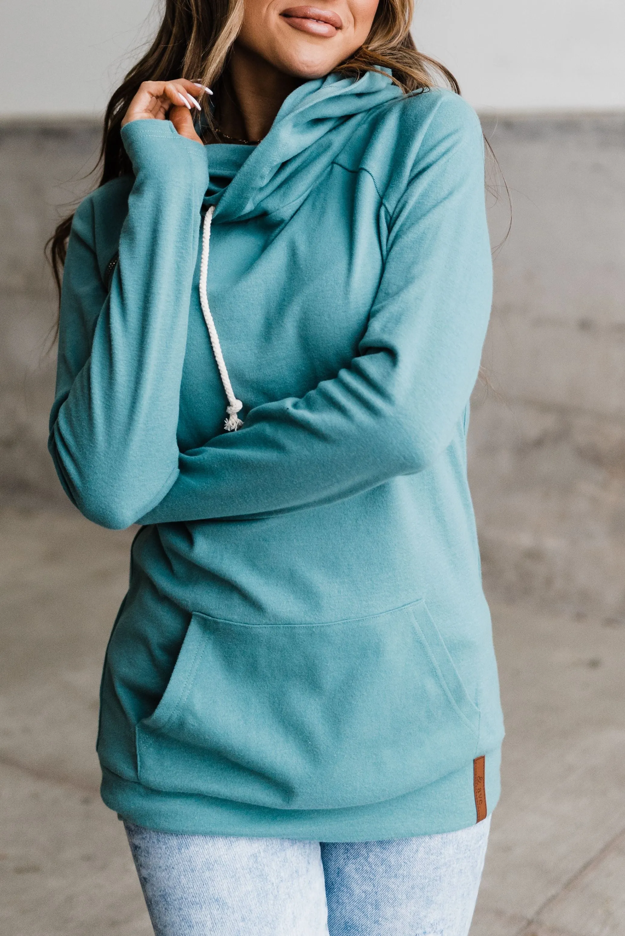 Ampersand Avenue Basic DoubleHood Sweatshirt - Turquoise