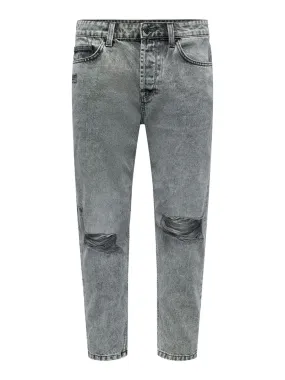 Avi Beam Crop Damage - Grey Denim