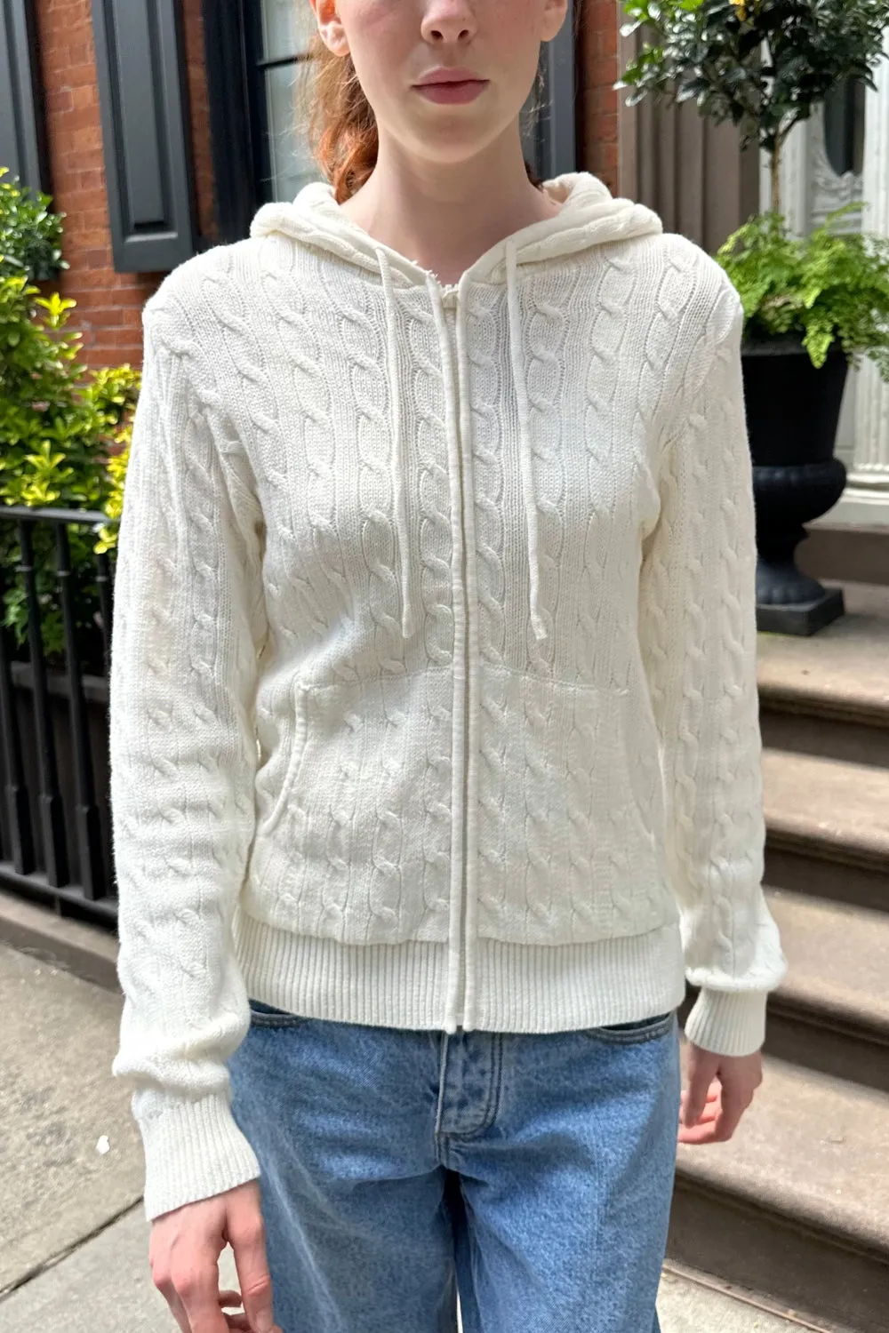 Ayla Cable Knit Zip-Up Hoodie