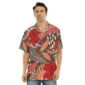 Bronze Rojo - Men's Hawaiian Shirt With Button Closure