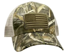 Camouflage American Flag Mesh Back Trucker Hat