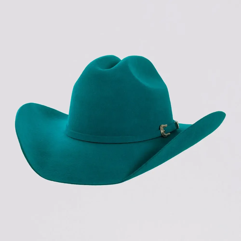 Cattleman | Womens Teal Felt Western Cowgirl Hat - Bourbon Cowgirl