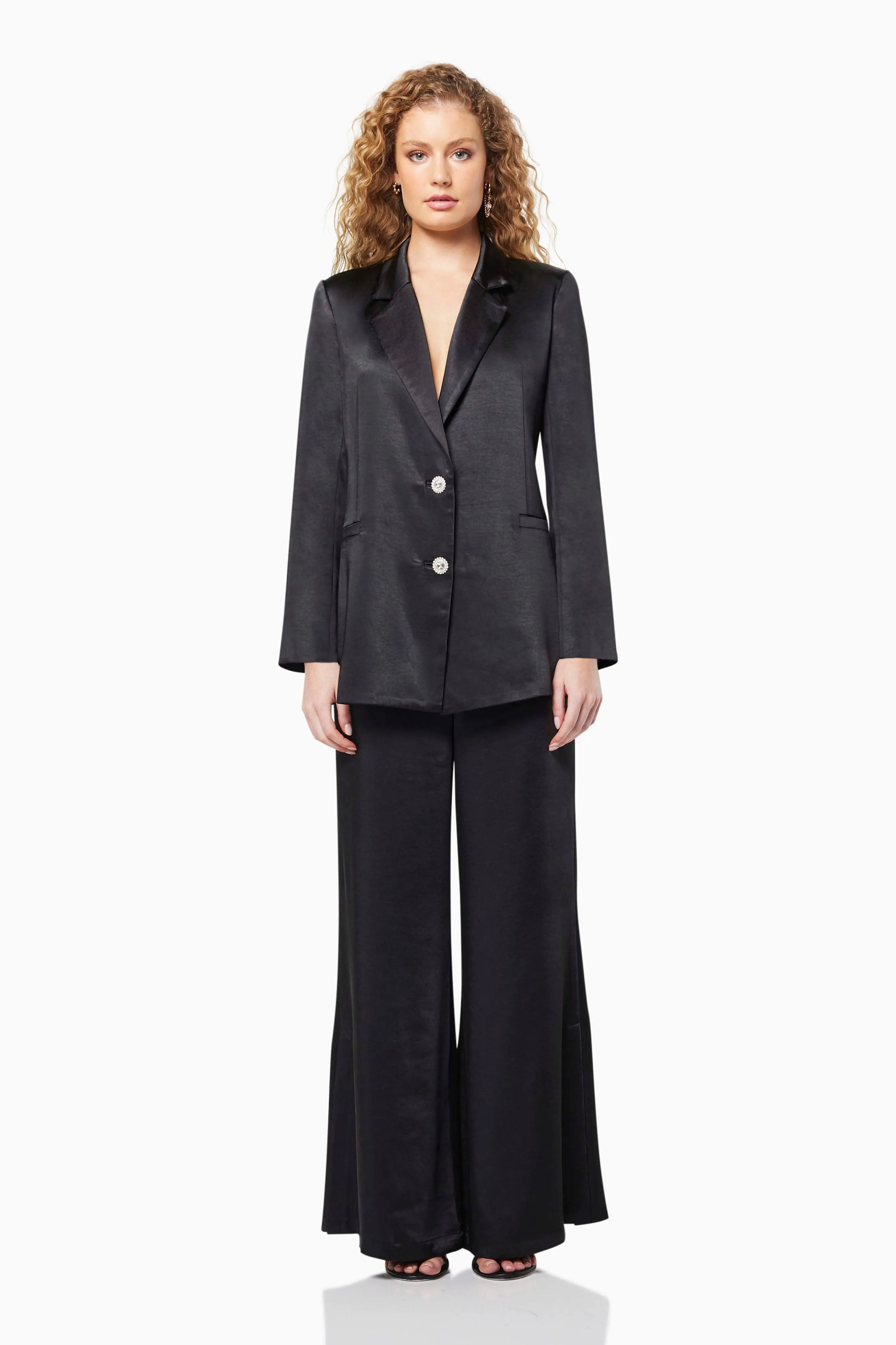 Centrist Collared Neck Blazer In Black