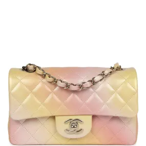 Chanel Mini Rectangular Flap Bag Iridescent Ombre Lambskin Light Gold Hardware