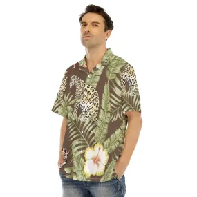 Cheetah Hibiscus - Men's Hawaiian Shirt With Button Closure