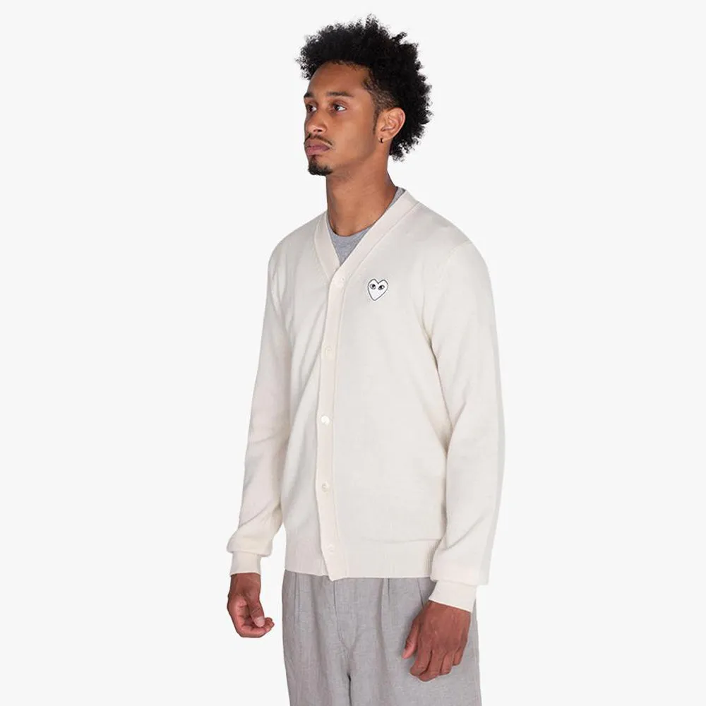 COMME des GARÇONS PLAY White Heart Cardigan / Natural