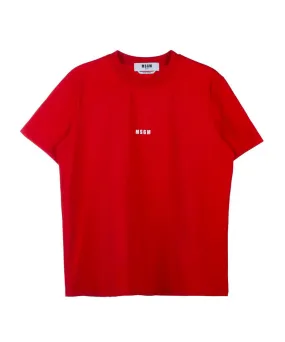 Cotton T-shirt with micro logo RED