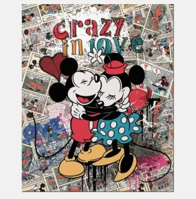 Crazy In Love Mickey And Minnie Fridge Magnet