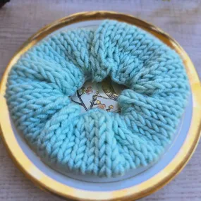 Crochet Unique Hair Scrunchies - Cool Blue