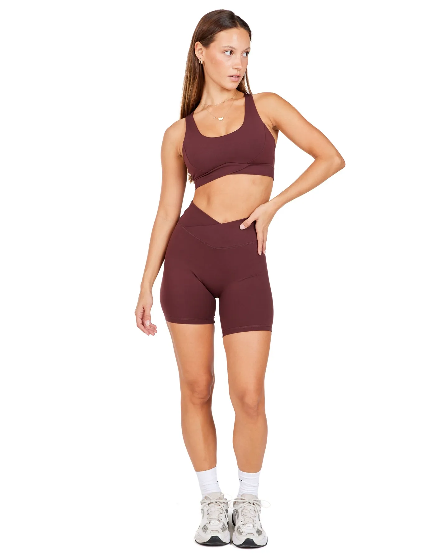 Cross Over Sports Bra - Decadent Chocolate