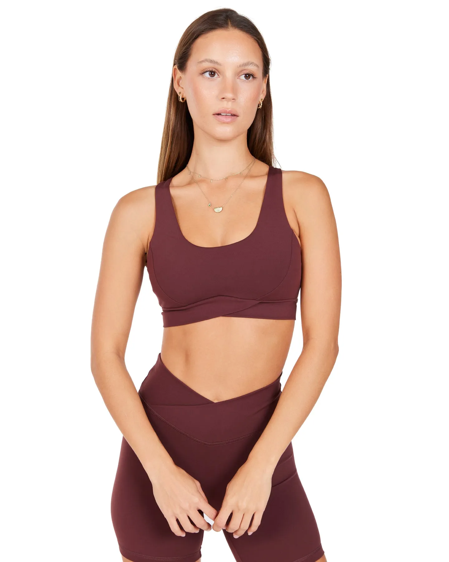 Cross Over Sports Bra - Decadent Chocolate