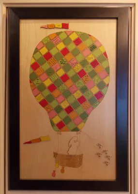 Custom Hot Air Balloon Wedding Guest Book Alternative Signing Puzzle