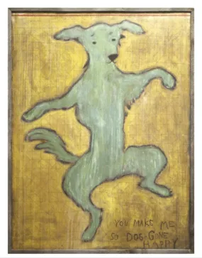 Dancing Dog Framed Wall Art / 3' x 4'