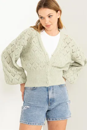 Days Together Pointelle Sweater Cardigan (DS)