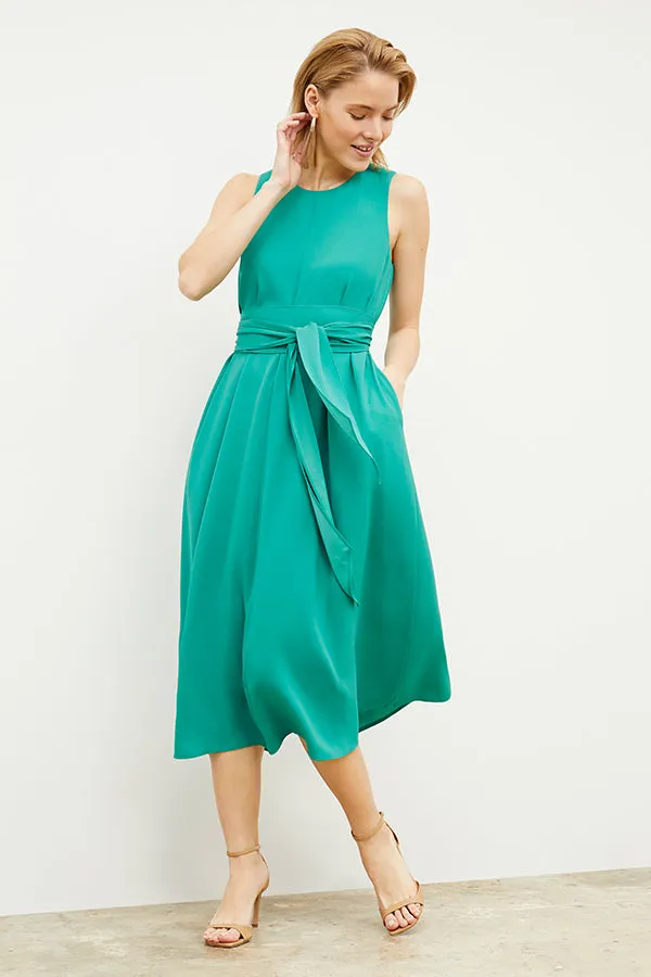 Fatima Dress - Eco Medium Crepe :: Tropical Green