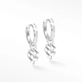 Forged Pear 12mm Silver Silver Convertible Earrings