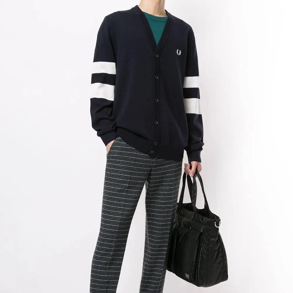 Fred Perry Tipped Sleeve Cardigan Navy