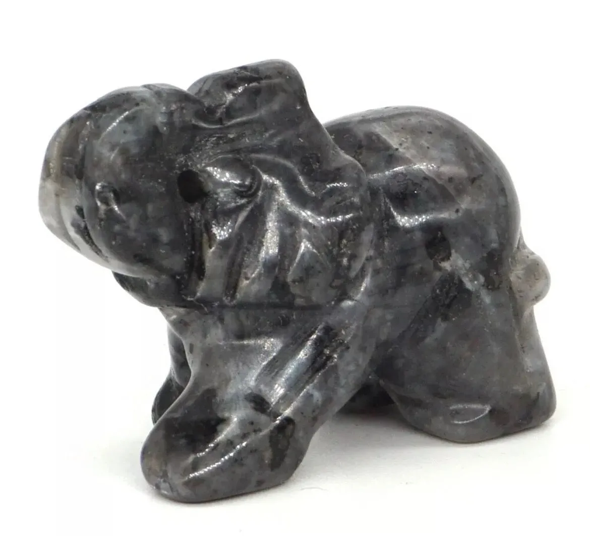 Gemstone Carved Elephants