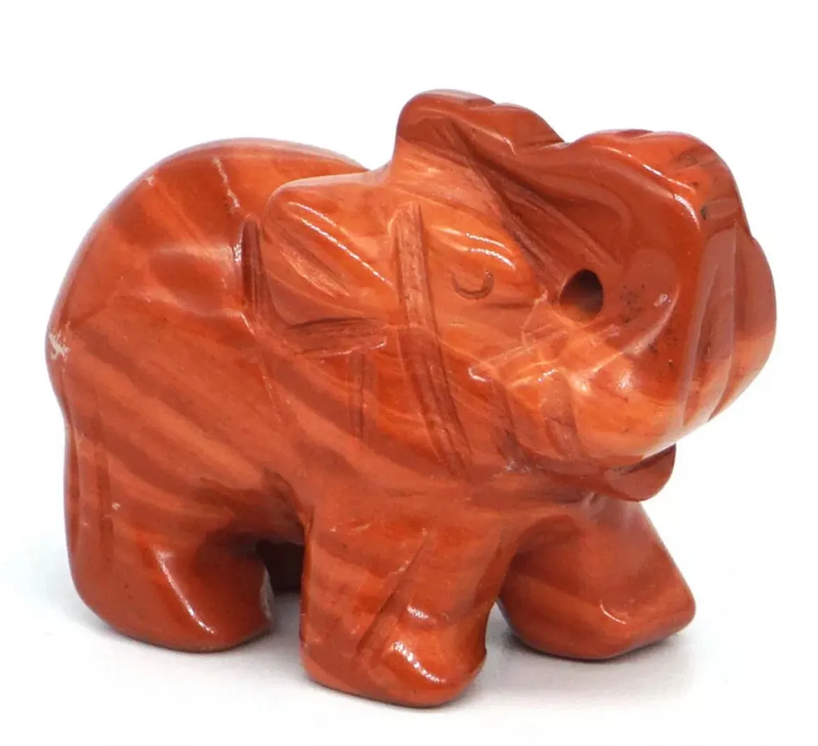 Gemstone Carved Elephants