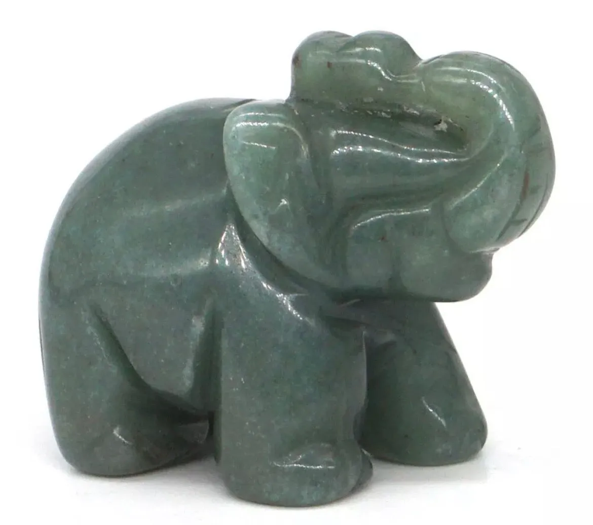 Gemstone Carved Elephants