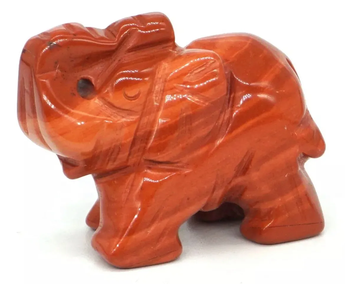 Gemstone Carved Elephants