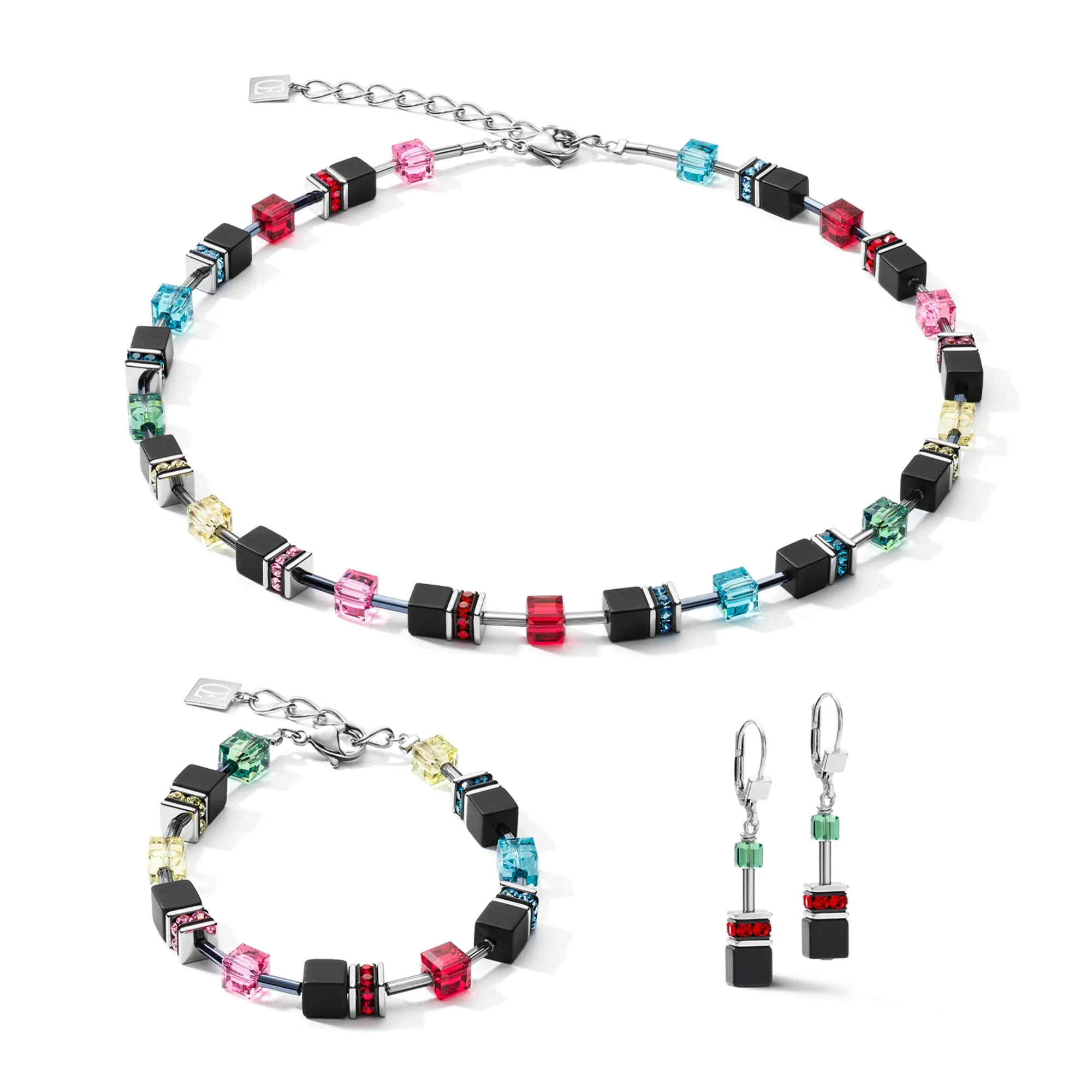 GeoCUBE Onyx Multicolour Pop Art Necklace