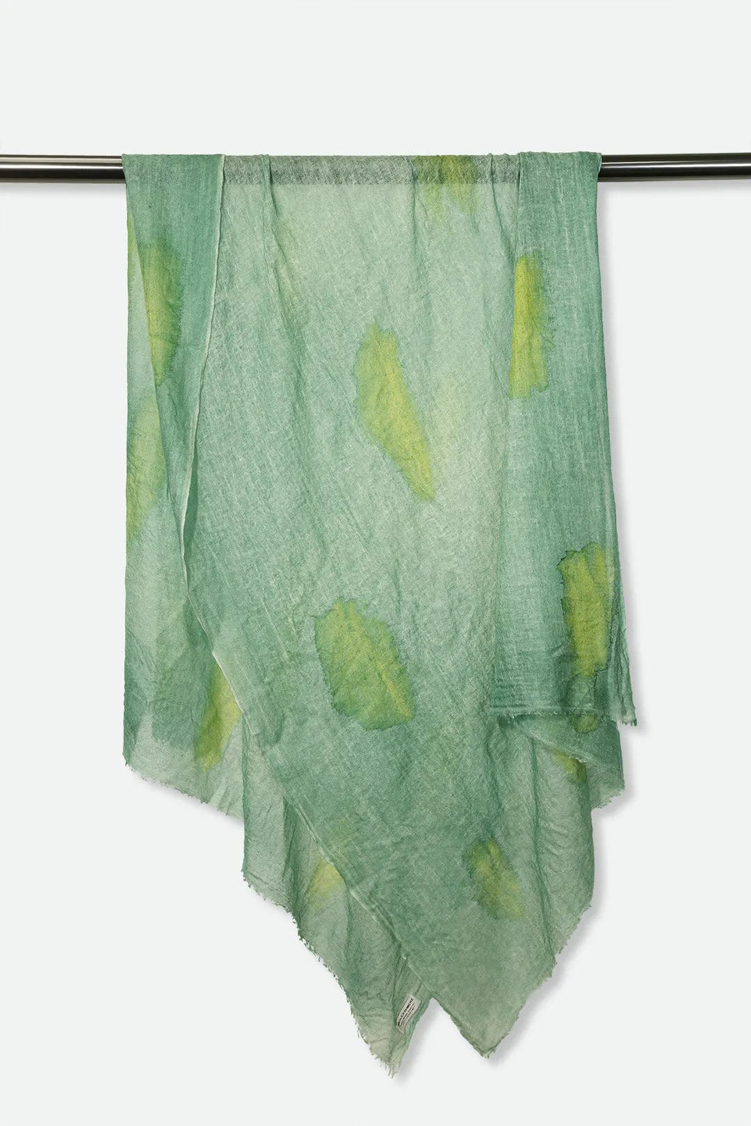 GREEN FIELD SCARF IN HAND DYED CASHMERE