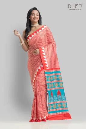 Handloom Printed Silk Saree