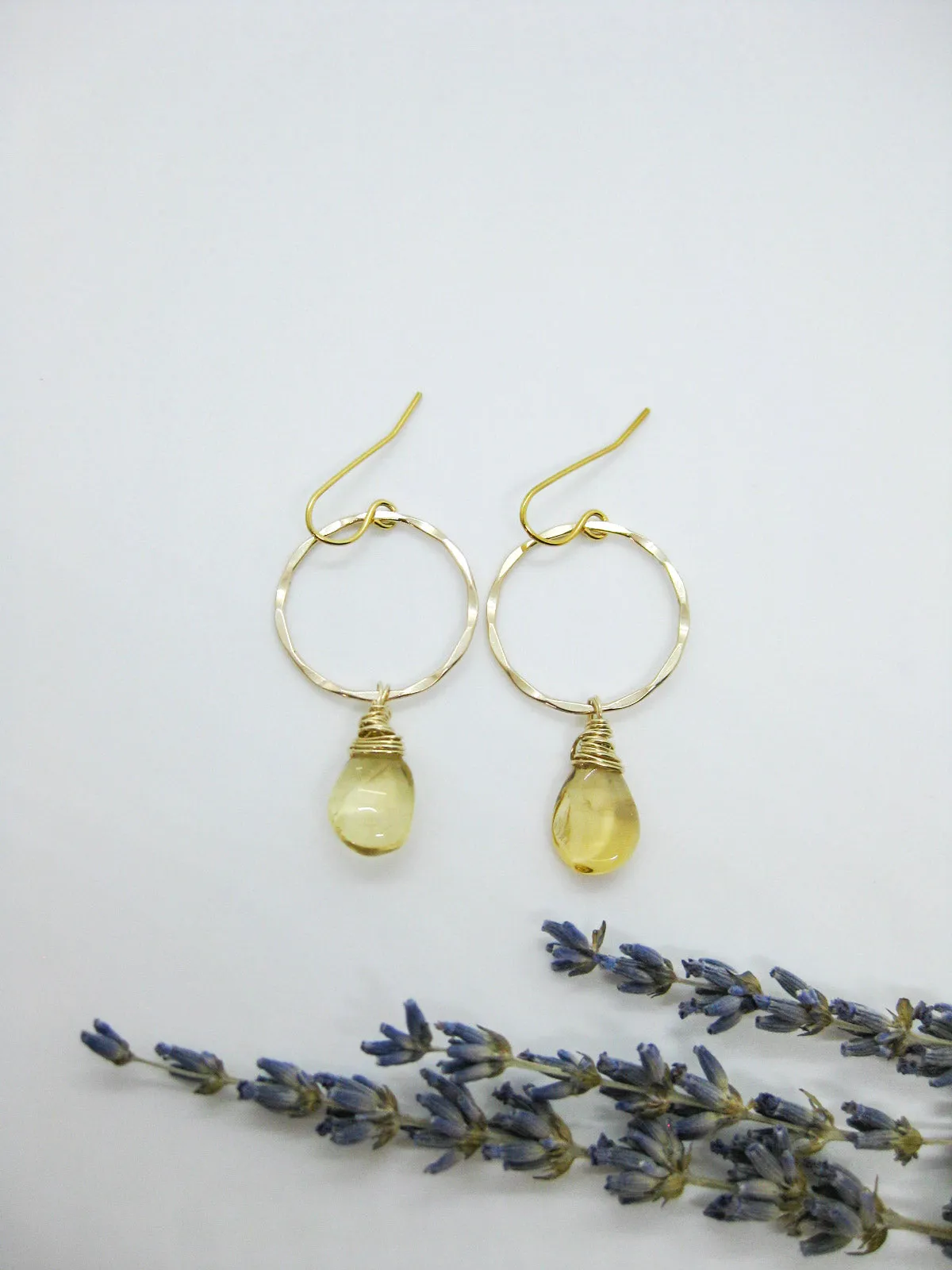 Iris: Citrine Earrings - e621