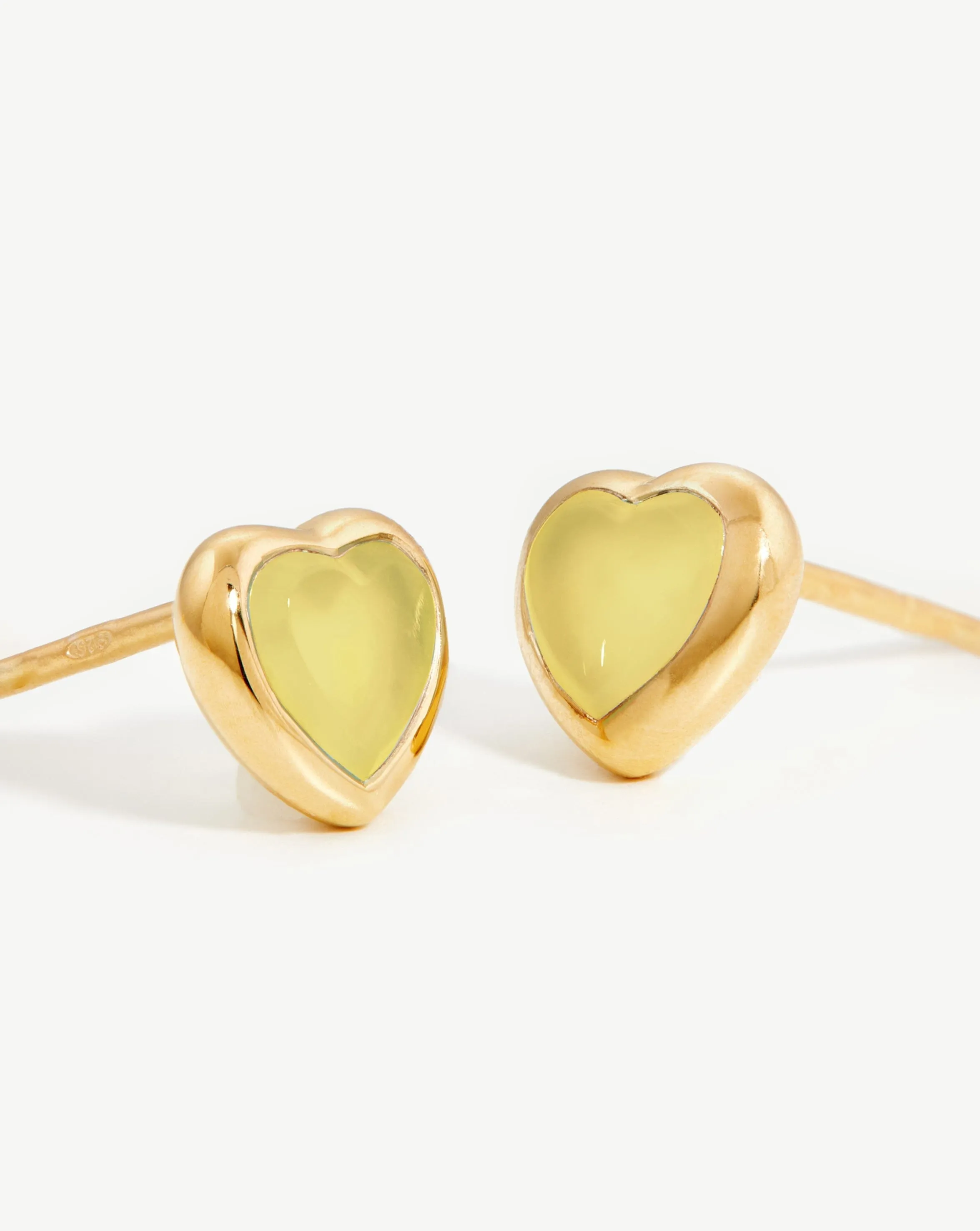 Jelly Heart Gemstone Stud Earrings