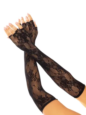 Lace Opera Length Fingerless Gloves