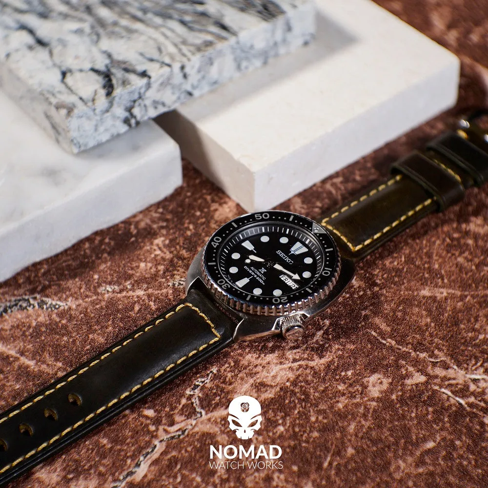 M2 Oil Waxed Leather Watch Strap in Olive