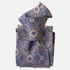 Mantova - Printed Silk Tie - Blue