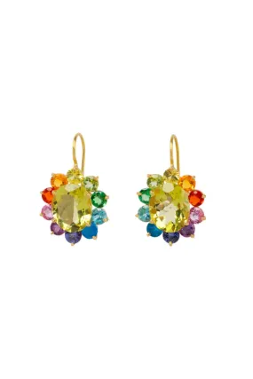 Marie Helene de Taillac Lemon Quartz & Rainbow Hortensia Earrings