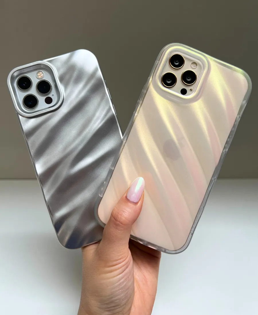 Matte Silver Ripple Phone Case