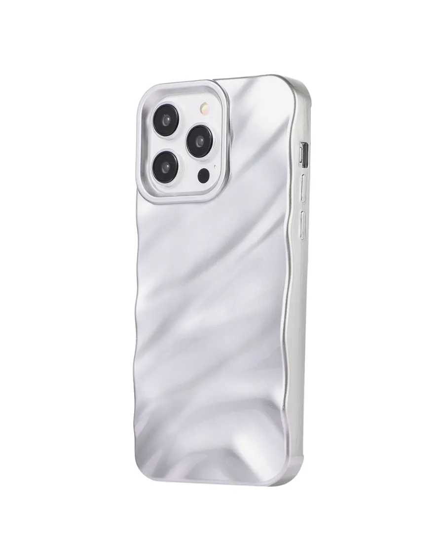 Matte Silver Ripple Phone Case