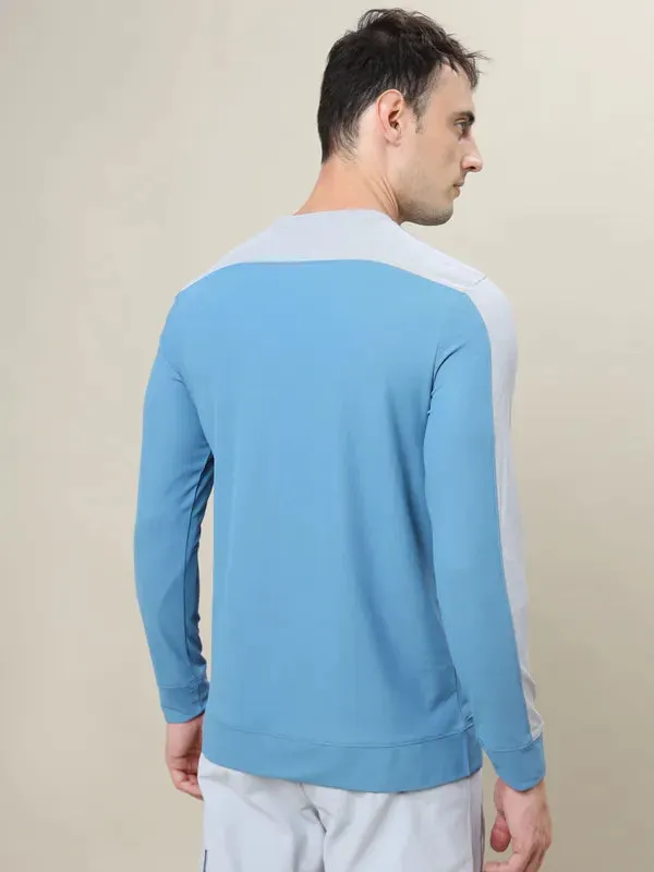 Men Colorblock Slim Fit Crew Neck T-shirt with MATPIQ