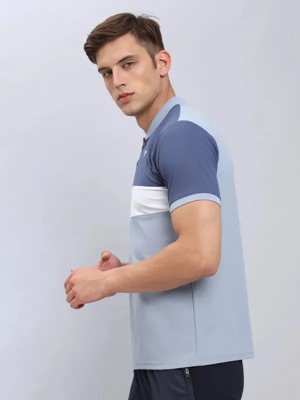 Men Colorblock Slim Fit Polo T-shirt with MATPIQ